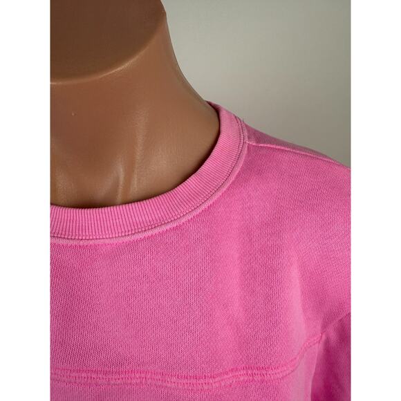 Victoria's Secret PINK Long Sleeve Fleece Cropped Pink Sweatshirt  Size S - Picture 4 of 9